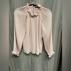 Sisley pleated ruffle neck blouse
